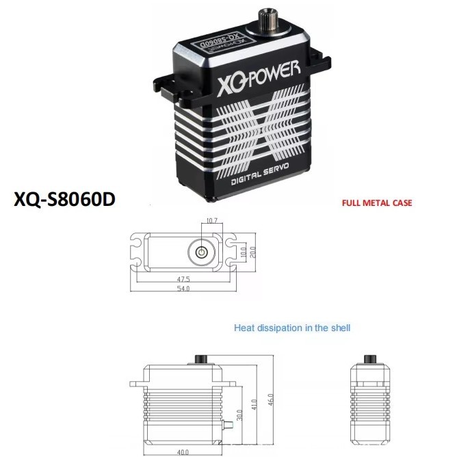 60kg Coreless Servo 8.4V High Voltage 25t Steel Gear All Aluminum Shell for RC Car Steering Robotics XQ S8060D - Image 4