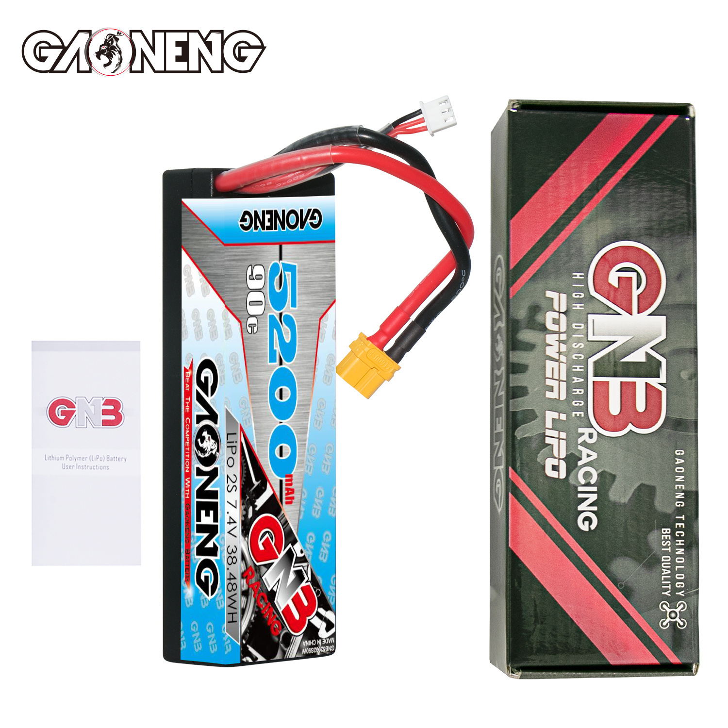 GNB Hochleistungs-LiPo-Akku mit 5200 mAh, 2S, 7,4 V und 90 C – ideal für RC-Modelle im Maßstab 1/10 - Image 4