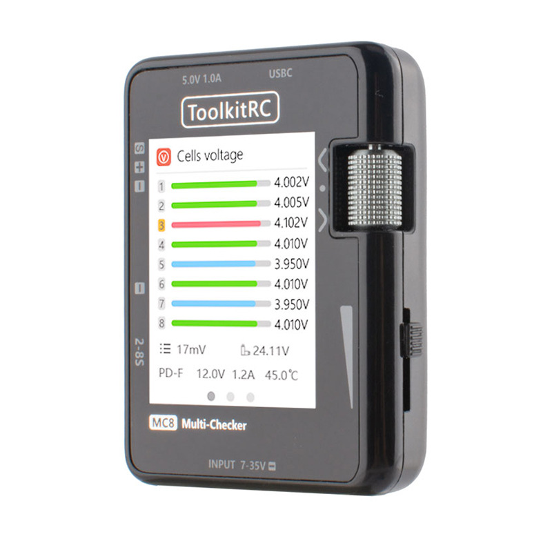 ToolkitRC MC8 Multi Function Electric Display Measuring Device One Key Balance Voltage Signal Test PD Charging - Image 5
