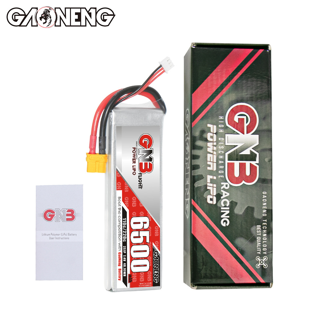 LiPo-аккумулятор GNB High Energy 6500 мАч, 2S, 7,4 В, 110°C для квадрокоптеров и радиоуправляемых автомобилей GNB65002S110A - Image 4