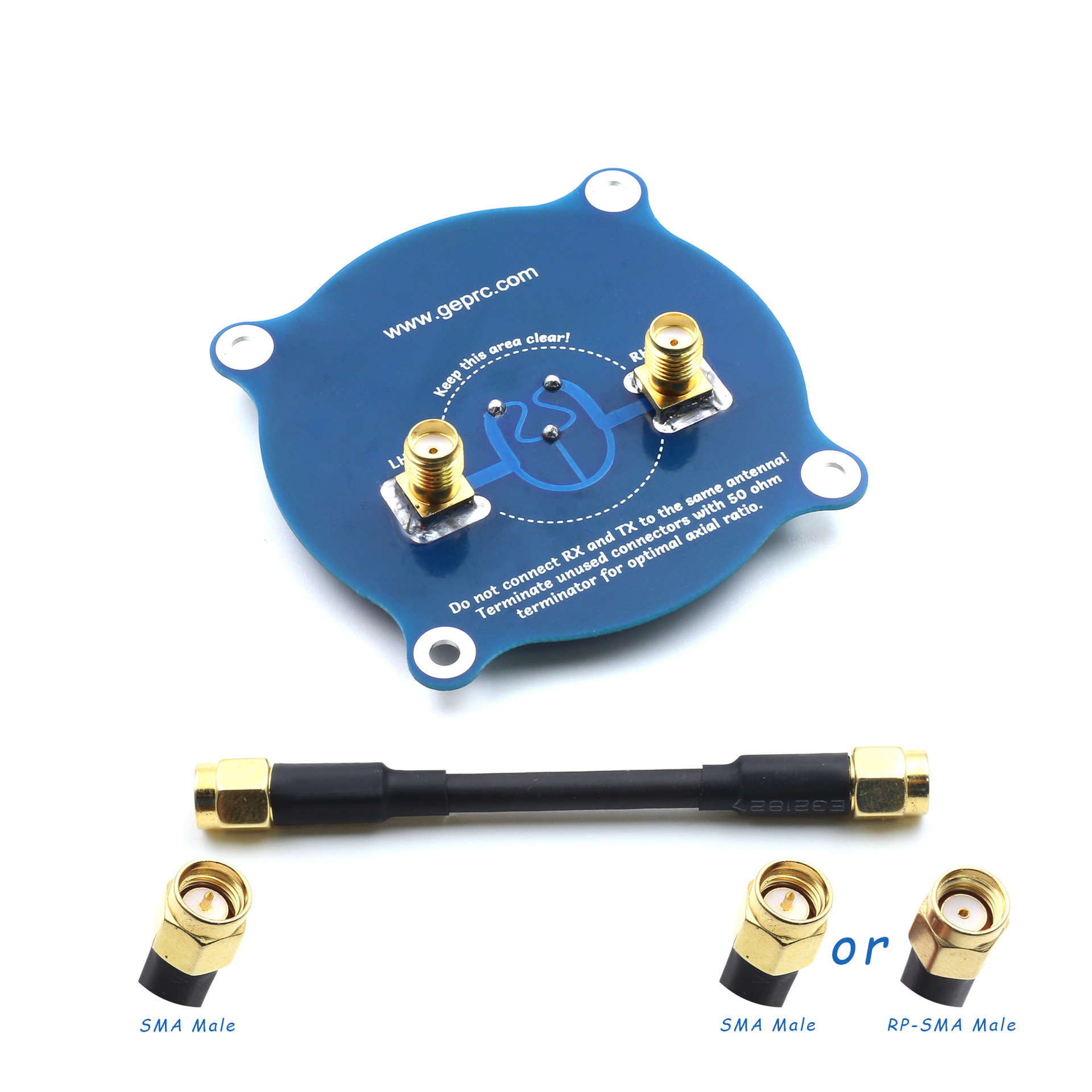 Geprc Triple Feed Patch-1 Left Right Rotation 5.8G Transmitting Receiving FPV Antennas RP-SMA - Image 2