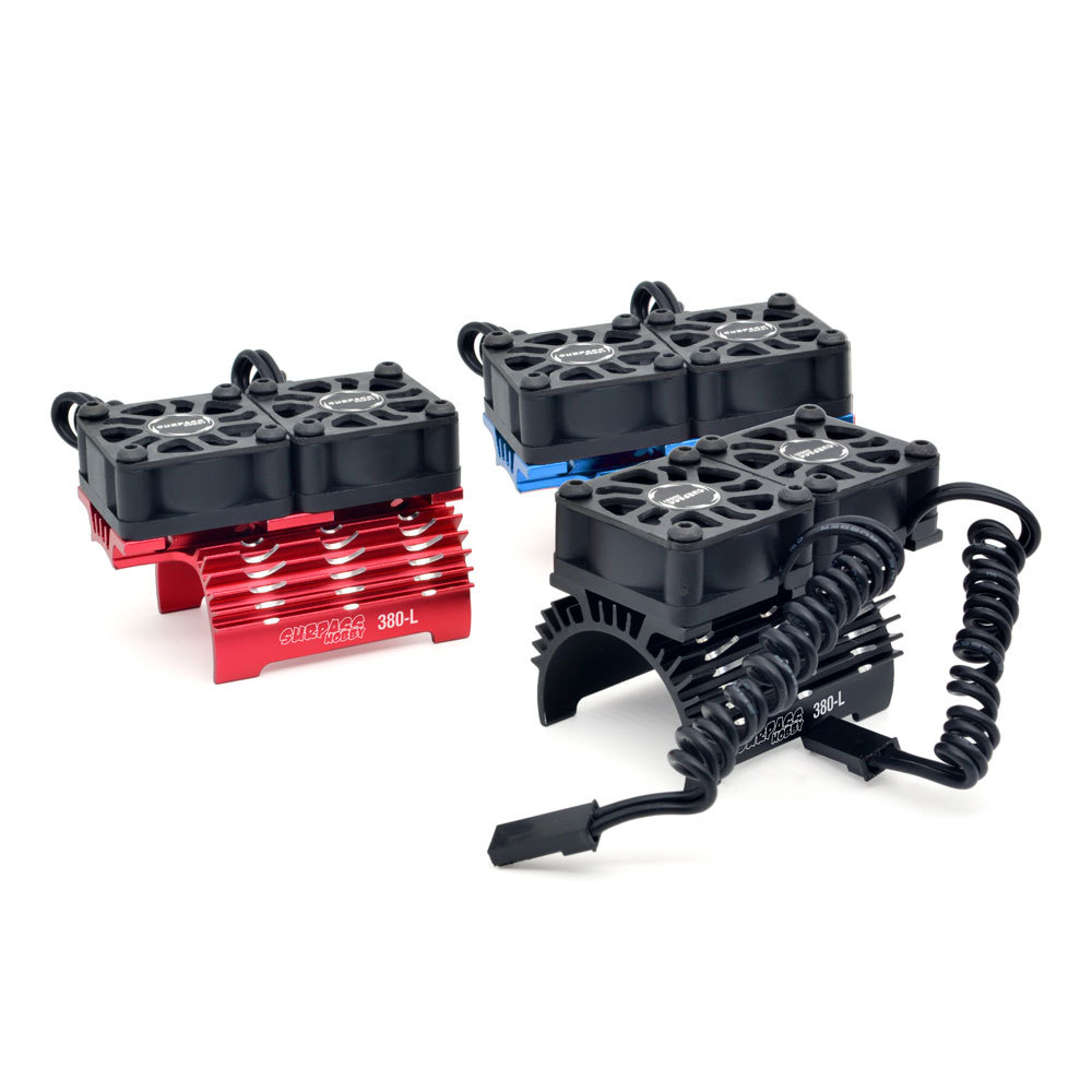 High Speed Dual Fan Motor Heatsink for 2838 2845 380 390 Motors Blue Aluminum Alloy RC Car - Image 3