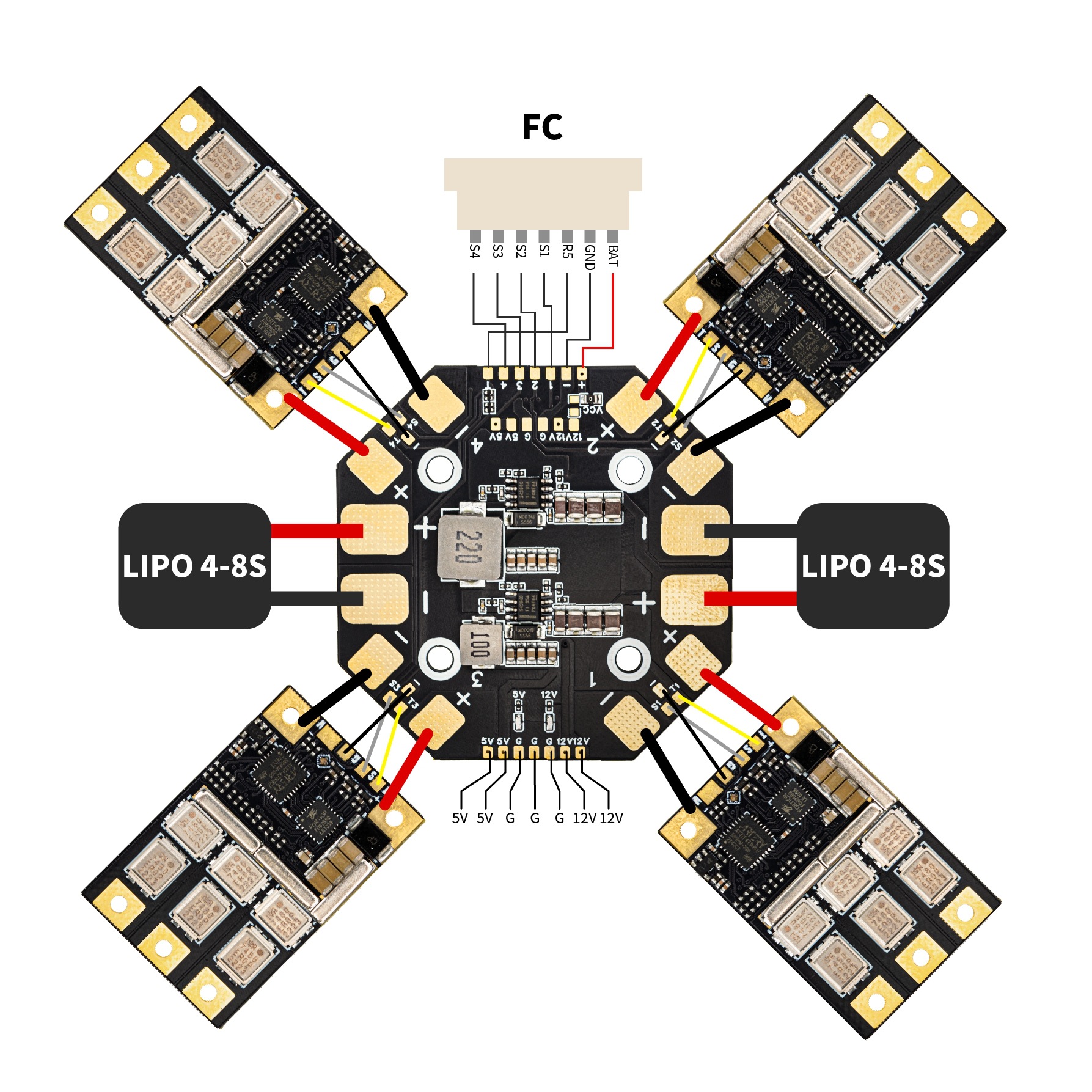 OddityRC PDB400A Power Distribution Board for 4-12S FPV Drones Fixed Wing - Image 4