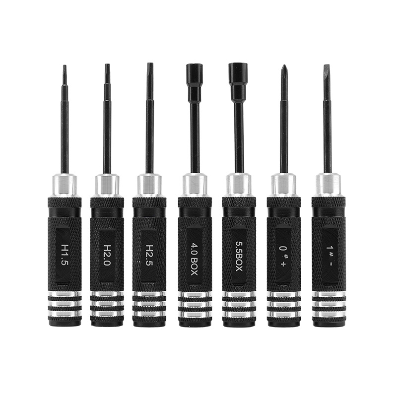RC Model Car Repair Tool Seven Piece Sleeve Hex Screwdriver H15 20 25 40 55mm Alloy Pink - Image 2