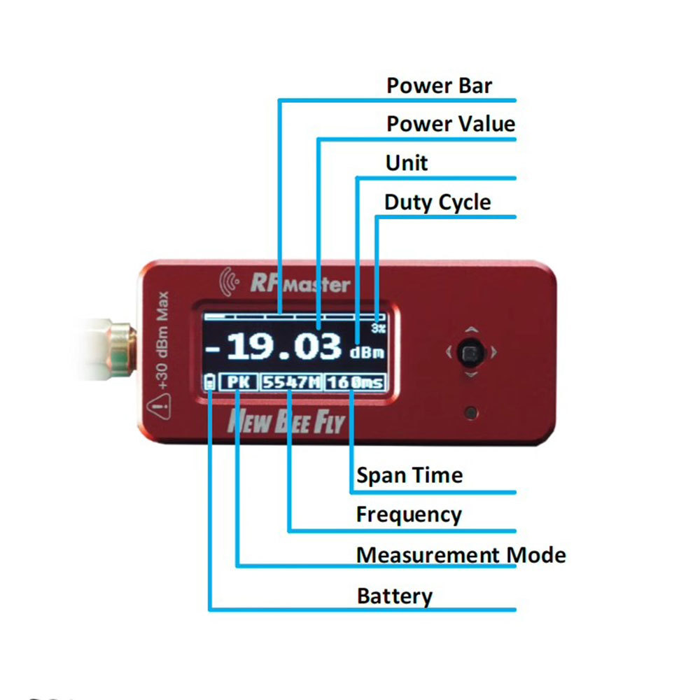 New Bee Fly RF Master 5W 6dBi Multi Function Frequency Tester V1 USB C Charging - Image 3