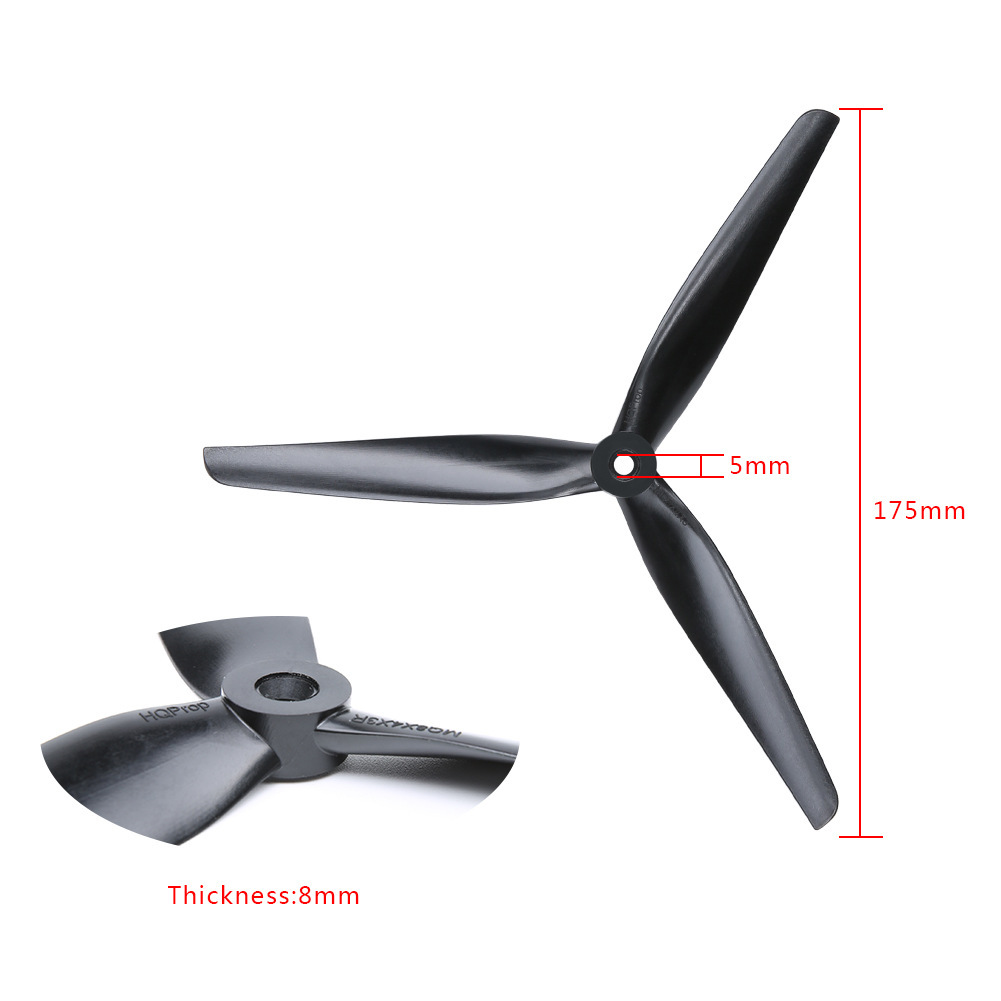 HQProp 8X4X3 Three Blade Forward Reverse 8 Inch Propeller FPV Drone High Efficiency Carbon Fiber Nylon 8040 Blade - Image 2