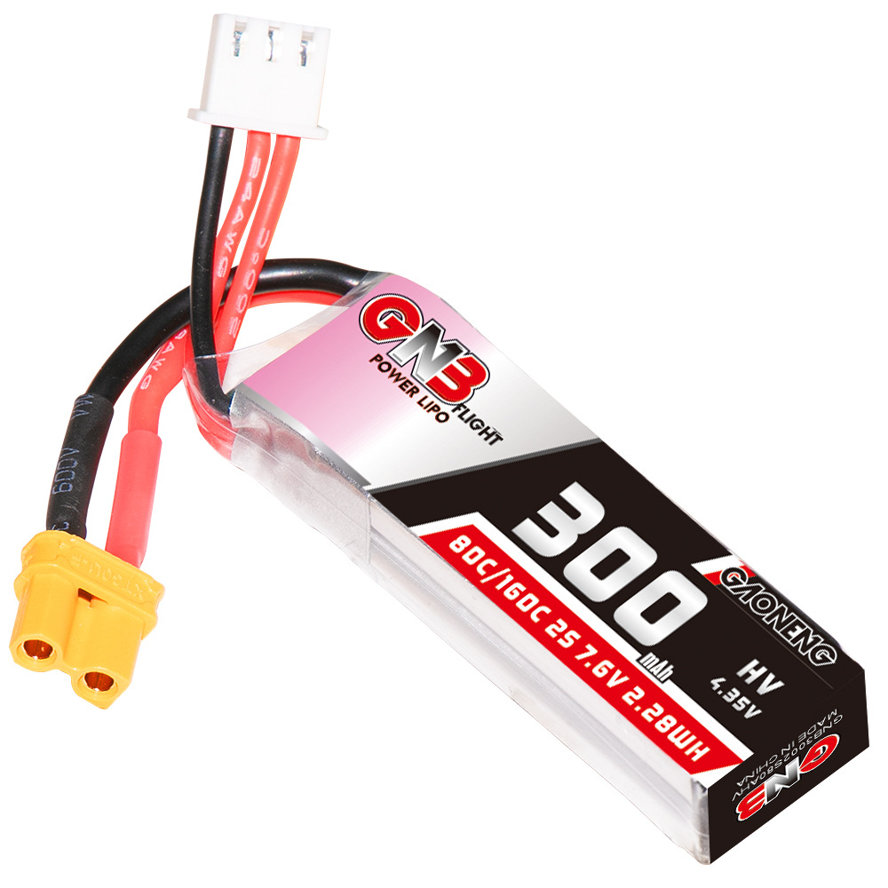 GAONENG 300mAh 2S 80C 7.6V HV Lipo Battery FPV Drone GNB3002S80AHV - Image 3