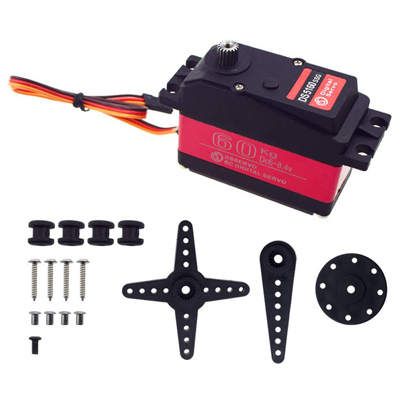 DS5160 60KG Large Torque Digital Steel Gear Steering Servo for 1/5 RC Car PTZ Robotic Arm High Pressure Waterproof - Image 4