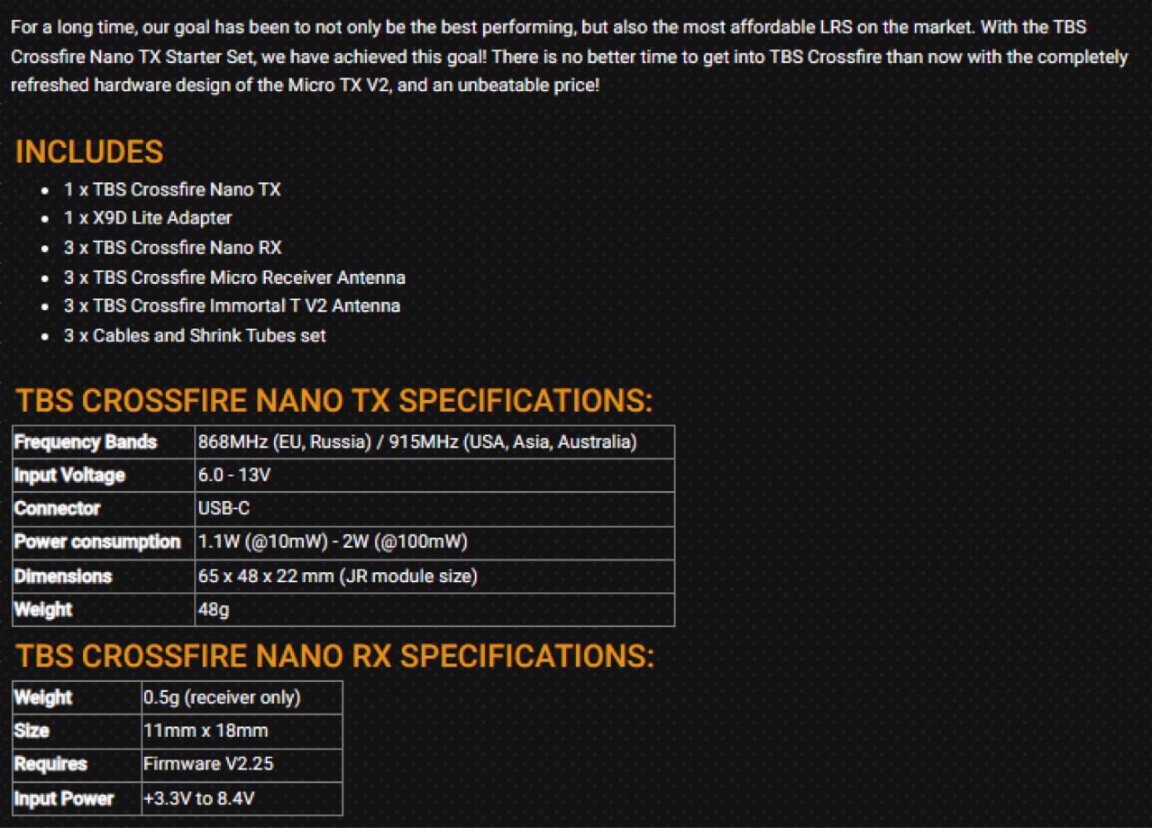 TBS Crossfire Nano TX Starter Set Long Range RC Link - Image 2