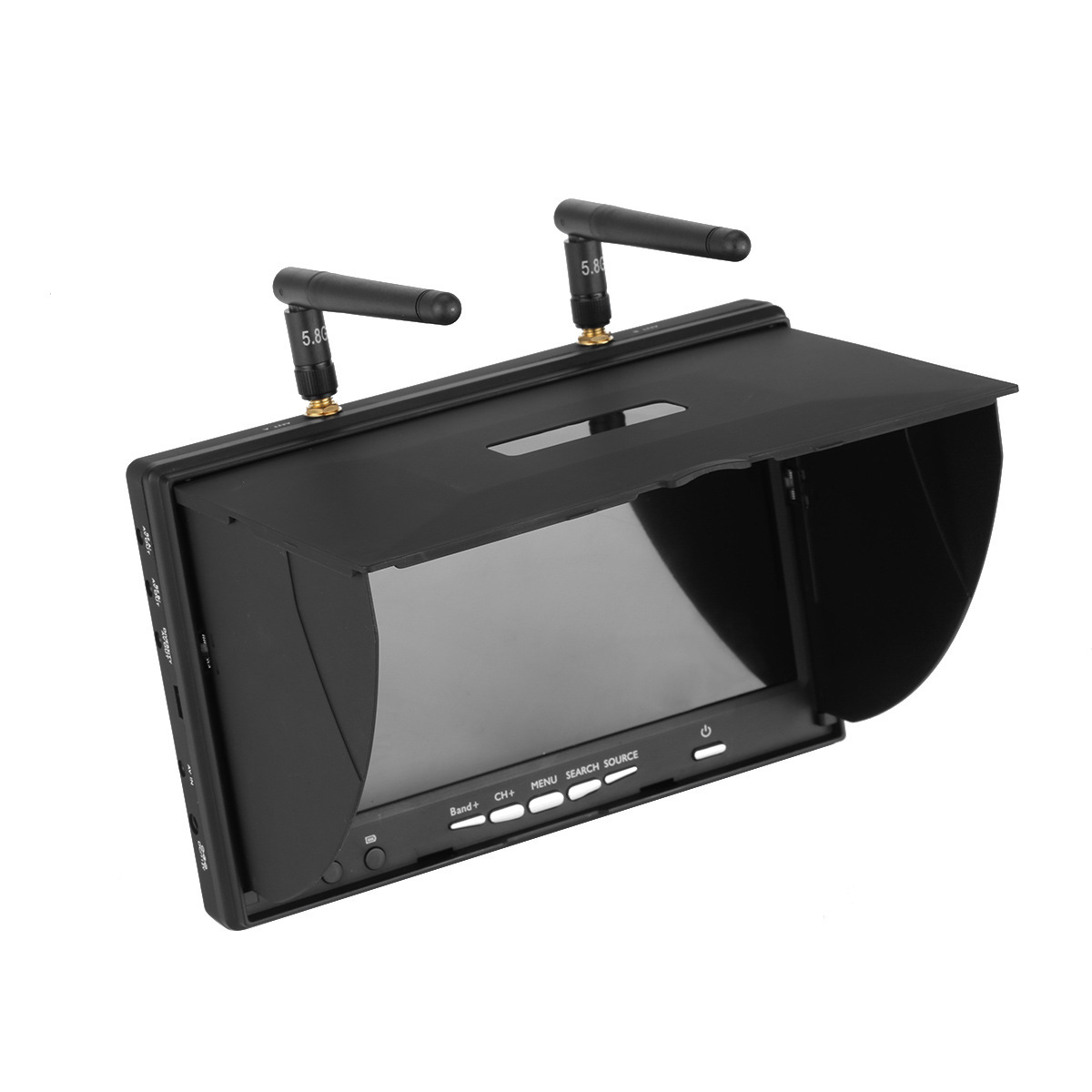 LS5802D 7 Inch FPV Monitor DVR 5.8GHz Dual Receiver High Brightness 800x480 for RC Drone - Image 2