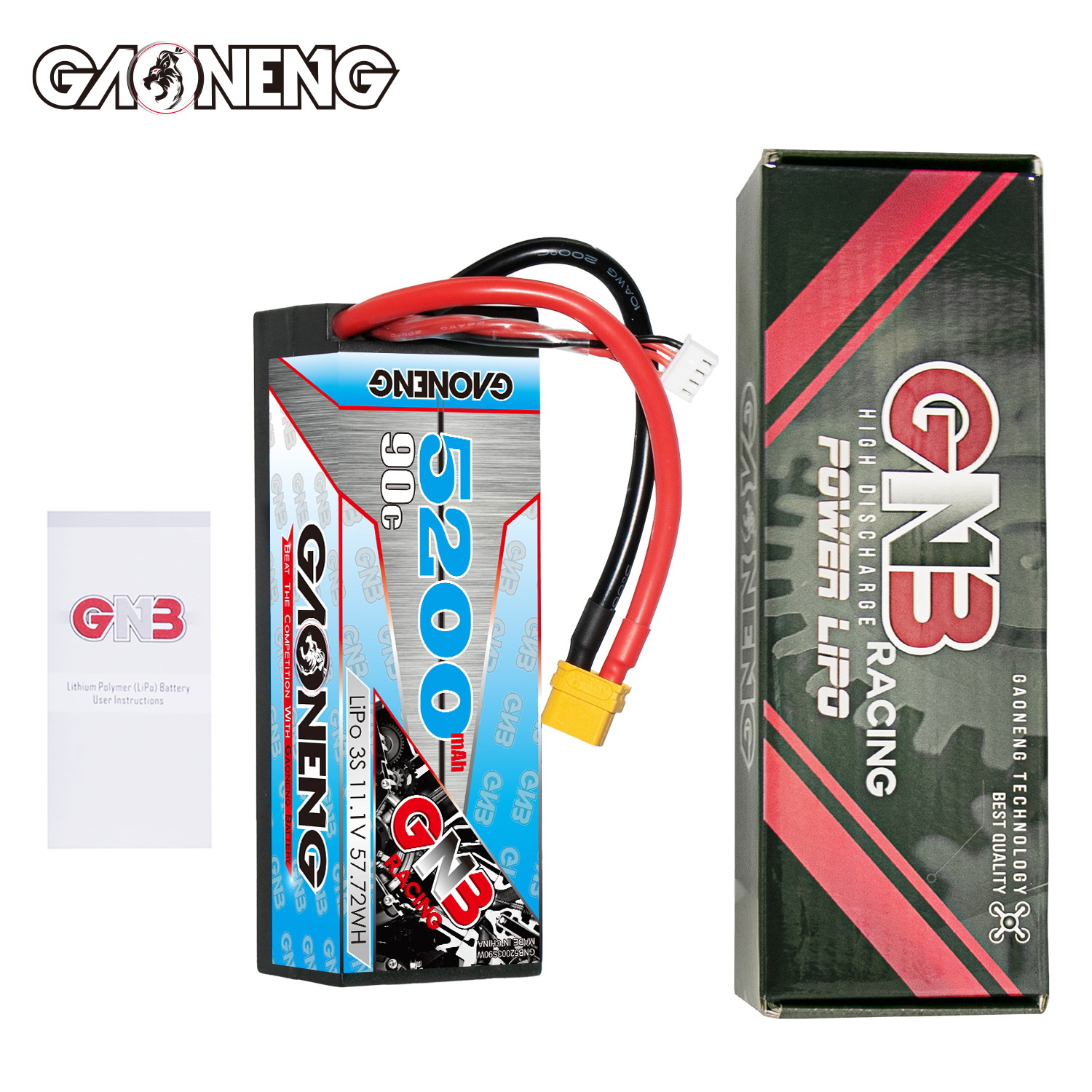Аккумулятор GNB High Energy на 5200 мАч, 3S, 11,1 В, 90°C для моделей RC масштаба 1/10 – автомобили и танки - Image 4