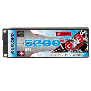 GNB High Energy 5200 mAh 7,4 V 2S 90°C Hartschalen-LCG-Lithium-Akku für 1/10 RC-Rennwagen