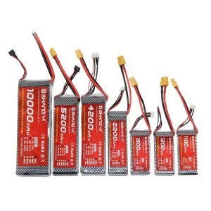 بطارية ليثيوم بوليمر 3S 11.1 فولت لطائرات FPV ذات الأجنحة الثابتة، سعات 1300 و1500 و2200 و4200 و5200 و10000 مللي أمبير/ساعة للطائرات والآلات المتحركة