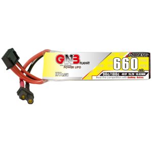 GNB 660mAh 4S 152V 90C HV LiPo Battery for 25inch FPV Drone Black Shadow