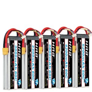 HRB Model Lipo Battery 5200mAh 6S 22.2V 50C for FPV Drone Quadcopter EC5 XT60 Plug Remarks