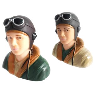 World War II Model Aircraft Head Portrait Fixed Wing RC Plane Doll Plastic Pilot