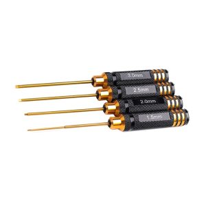 RC Remote Control Car Assembly Maintenance Disassembly Tool Black Gold Plated Titanium Hexagon Socket Titanium Alloy Cutter Head 4 Piece Set