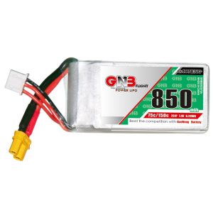 Акумулятор GNB High Energy на 850 мА·годин, 2S, 7,4 В, 75°C для квадрокоптерів FPV та іграшкових літальних апаратів з дистанційним керуванням