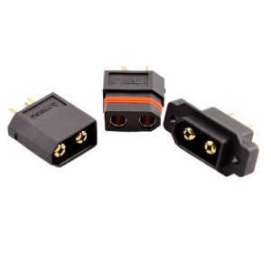 Amass XT60W F M Model Aircraft Power Waterproof Female Battery Plug XT60EW M Black Fixing Screw Hole