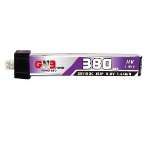 Литиевая батарея GNB High Energy 380 мАч 1S 3,8 В 60C HV для мини-дронов FPV GNB3801S60AHV