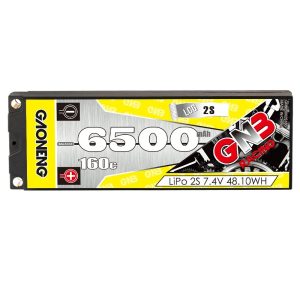 GNB HighEnergy 6500Mah 2S 7.4V 160C LCG Lithium Battery for 1/10 RC Car
