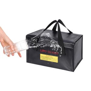 LiPo Battery Explosion Proof Safety Bag Fireproof Storage Pouch 260x130x150mm Black for RC Drone