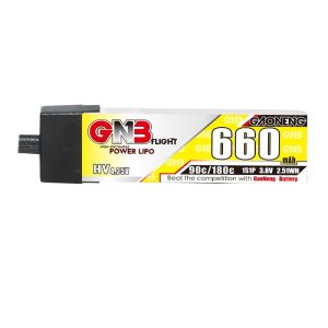 Аккумулятор GNB High Energy емкостью 660 мАч, 1S, 3,8 В, 90°C, HV с разъемом A30 для небольших квадрокоптеров FPV