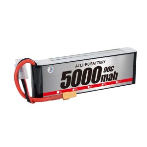 بطارية ليثيوم بوليمر جيوجيانغ سعة 5000 مللي أمبير/ساعة، 6 خلايا، 120 درجة مئوية للطائرات بدون طيار الزراعية ومكافحة الحرائق
