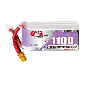 GNB High Energy 1100mAh 4S 152V 60C HV LiPo Battery for 5 Inch Long Endurance FPV Drones