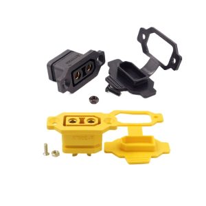 Original Amass XT90E-F feste weibliche Batteriebuchse mit vergoldeten Kontakten – schwarz/gelb