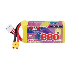 بطارية GNB High Energy سعة 880 مللي أمبير/ساعة، 3 خلايا، 11.4 فولت، 160 درجة مئوية للطائرات بدون طيار من نوع FPV بحجم 2-2.5 بوصة