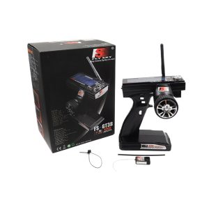 Fusi FS-GT3B 3 Channel RC Car Remote Control 2.4G Receiver GR3E with Rechargeable Lithium Battery