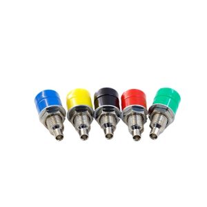 24247 Test-Sockel mit 4-mm-Panel-Anschluss – Lehrmittel mit Kupfersteckern, verchromt