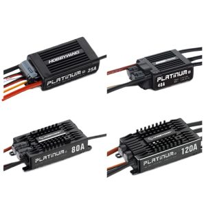Цифровой регулятор скорости Hobbywing Platinum HV ESC на 25А, 40А, 60А, 80А, 120А, 130А, 200А V4 V5 с функцией BEC для RC самолетов и вертолетов
