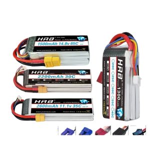 Hrb Lipo Battery 1300 1500 2200 2600mAh Capacity 2S 3S 4S 6S for RC Drone FPV Model Aircraft