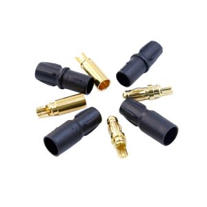 Amass Aimes 3,5-mm-Bananenstecker SH35 – vergoldete Kupferverbindung mit Schutzhülle für RC-Modelle und Drohnen