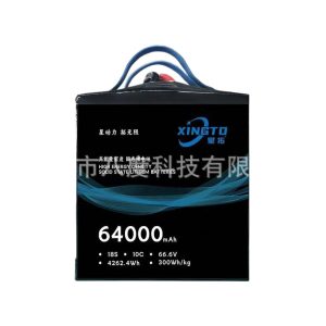 بطارية ليثيوم Xingtuo للطائرات بدون طيار ذات الحمولة الكبيرة، 18S، سعة 64000 مللي أمبير/ساعة، معدل تفريغ 10C، مخصصة للطائرات الرافعة
