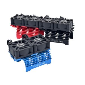 High Speed Dual Fan Motor Heatsink for 2838 2845 380 390 Motors Blue Aluminum Alloy RC Car