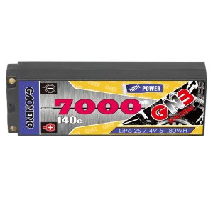 Аккумулятор LiPo GNB High Energy емкостью 7000 мАч, 2S, 7,4 В, 140°C для моделей RC масштаба 1:10 – гоночные автомобили и танки
