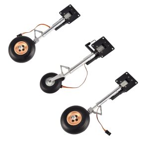 P47 Electronic Retractable Landing Gear Set 5-6kg Shock Absorber PU Wheel Metal Landing Gear 215mm High