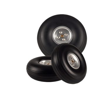 Fixed Wing Landing Gear PU Solid Tire Silver Aluminum Core Wheel 275 to 5 inch for Model Aircraft