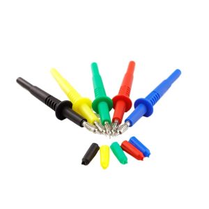 Prüfsonde für Instrumente mit 4-mm-Bananenstecker aus verchromtem Nickel, spitzer Stift und lanzenförmigem Kopf – hohe Druckbeständigkeit, Modell 20157