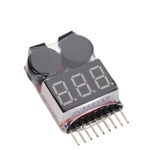 1-8S Lithium Battery BB Ring Low Voltage Alarm Adjustable Electric Display for RC Drone FPV Models