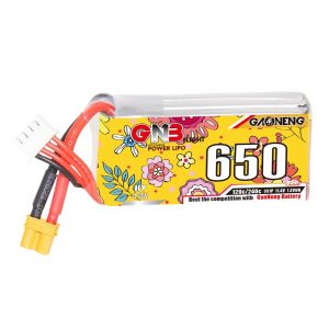 High Energy GNB 650mAh 3S 11.4V 120C HV LiPo Battery for 2-2.5inch FPV Drones GNB6503S120AHV