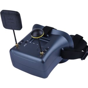 نظارات فيديو FPV 008D 5.8 جيجاهرتز، شاشة 4.3 بوصة بدقة 800×480 مع تسجيل على بطاقة وهوائيين