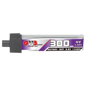 Аккумулятор GNB 300 мАч 1S 38 В 60C HV для микро-дрона FPV, модель GNB3001S60AHV