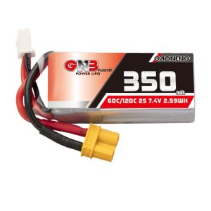 GNB 350mAh 74V 2S 60C High Rate Lipo Battery for Small Brushless FPV Drones
