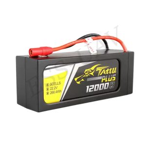 بطارية ليثيوم بوليمر Grignard Plus سعة 12000 مللي أمبير/ساعة، 6 خلايا، 15 سي لتحليق طويل في طائرات FPV للاستطلاع وحماية المحاصيل