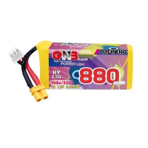 Аккумулятор GNB High Energy емкостью 880 мАч, 2S, 7,6 В, 160°C для квадрокоптеров FPV размером 2–2,5 дюйма GNB8802S160AHV