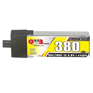 Аккумулятор LiPo GNB High Energy на 380 мАч, 1S, 3,8 В, 90°C HV с разъемом A30 для небольших квадрокоптеров FPV